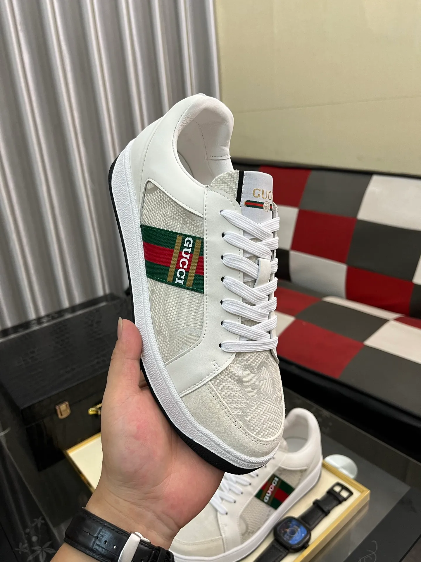 Men's Men's Shoes 💰400⌚️⌚️【GUCCI】Gucci men's latest white shoe series casual shoes! The official website is built 1:1. Upper: Made of imported cowhide, with electric embroidery ➕Inner lining: Made of high-quality first-layer pigskin, soft and comfortable. Picky material selection and exquisite workmanship give you the best enjoyment. Size: 38-444️⃣Colors available